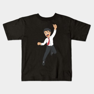 Businessman or Office Worker Jumping in Joy Kids T-Shirt